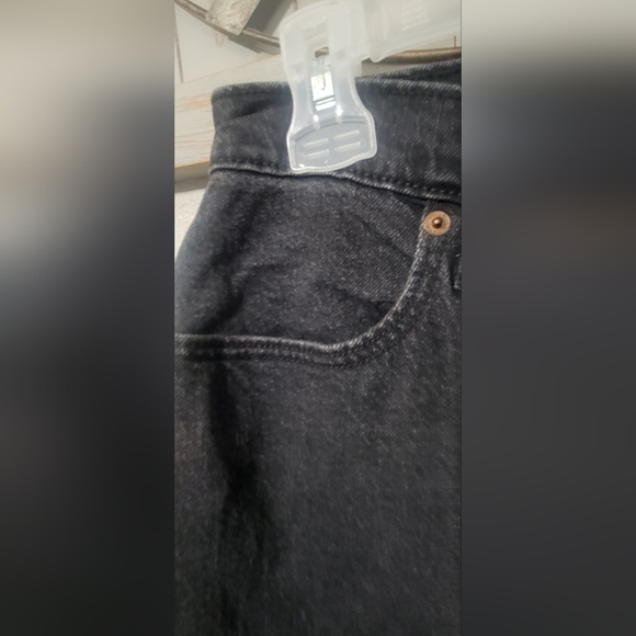 UNIVERSAL THREAD BLACK DARK WASH DENIM MIDI SKIRT W/ SLIT  Size 6 - Picture 3 of 7